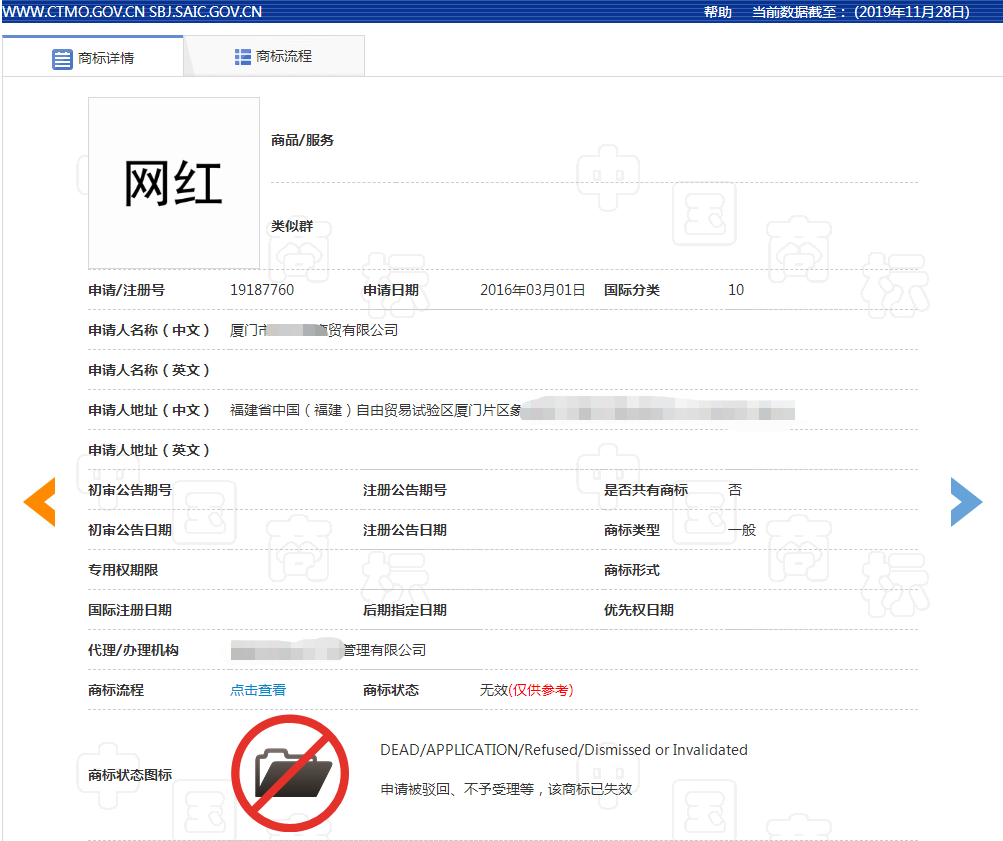 網(wǎng)紅商標(biāo)駁回